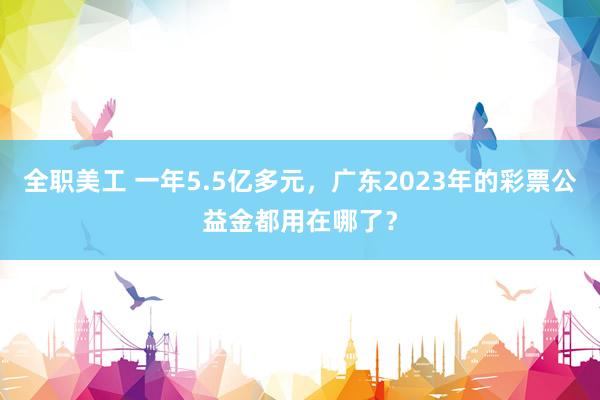 全职美工 一年5.5亿多元，广东2023年的彩票公益金都用在哪了？