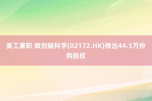 美工兼职 微创脑科学(02172.HK)授出44.5万份购股权