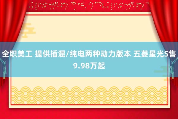 全职美工 提供插混/纯电两种动力版本 五菱星光S售9.98万起